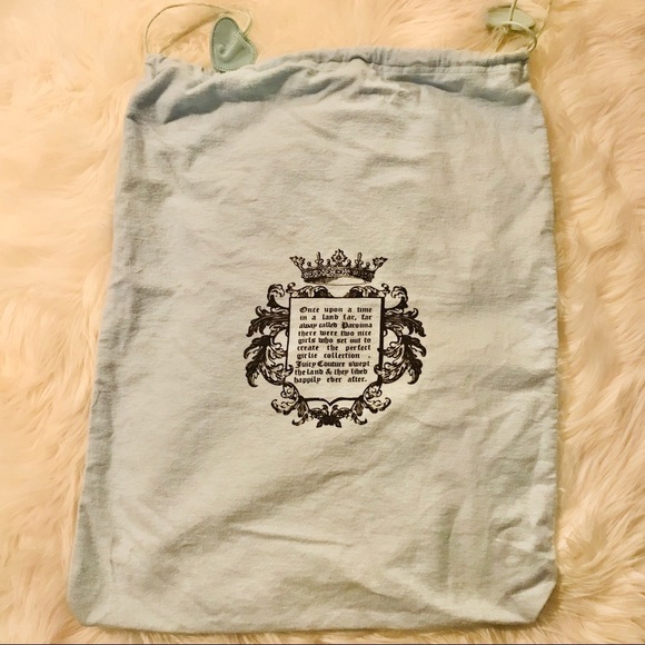 Juicy Couture Handbags - Juicy Couture Large Logo Blue Drawstring Bag